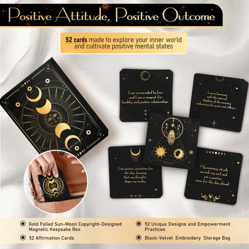 Hihealer Positive Affirmations Cards For Women, 52 Daily Motivational And Inspirational Cards, Mindfulness And Meditation Cards,