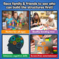 The Uzzle Stack Royale Board Game - Fun Family Game for Ages 4+, Wooden Color Block Puzzles, Brown