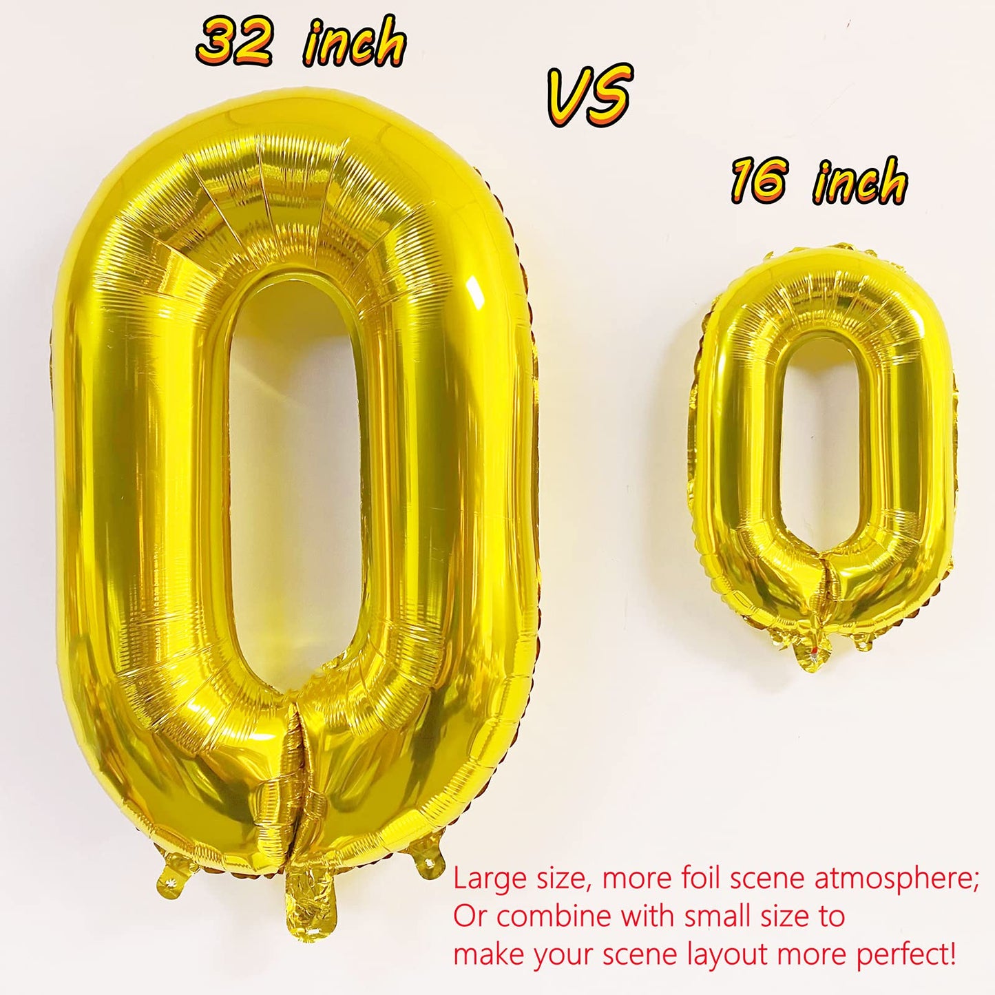 Virtue Morals 32 Pcs 32 Inch Foil Chain Balloons Jumbo Chain Balloons For 80S 90S Party Decorations Giant Balloon Chain Balloons Gold
