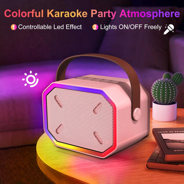 Laradola Karaoke Machine For Kids: Portable Bluetooth Mini Karaoke Machine With 2 Microphones - Chritmas Birthday Speaker Toys Gifts For Girls For 3 4 5 6 7 8 9 10 12+ Year Old