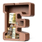 Summidate Wooden Letter Piggy Bank  Extra Thick Large Capacity Piggy Bank for Kids Boys Girls Toddler  Alphabet F Money Bank| Coin Box Birthday  Christmas  Festival