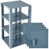 Strictly Briks Compatible With Lego Classic Stackable Baseplates, Building Bricks For Towers, Shelves, And More, Charcoal Gray,