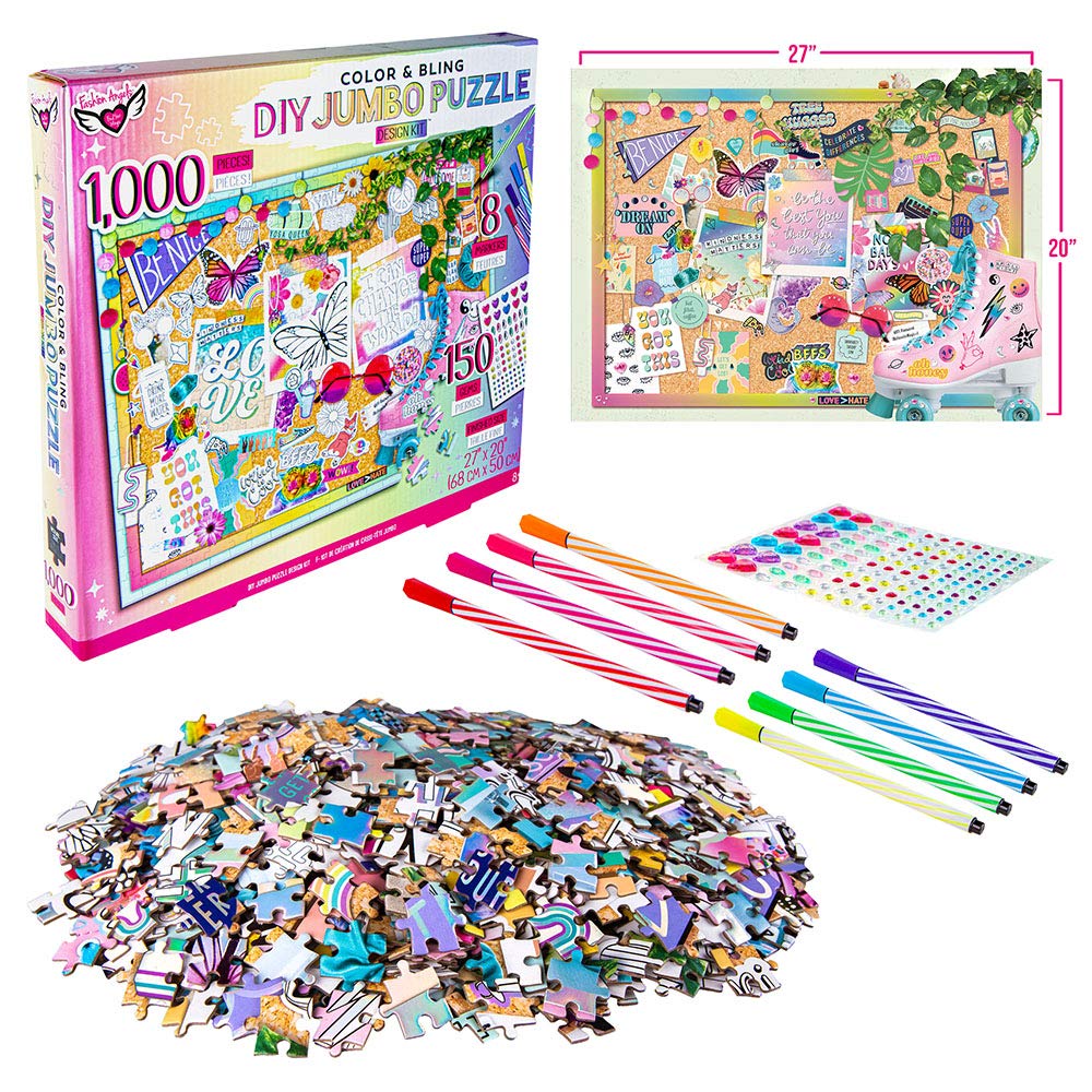 Fashion Angels Color & Bling Jumbo 1000 Piece Jigsaw Puzzle Design Kit