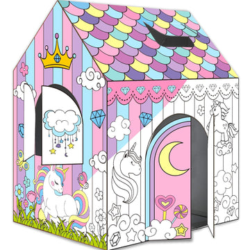 Unicorn Playhouse Huge Diy Unicorn Large Spring Coloring Cardboard House Indoor Outdoor Fall Art And Craft For Kids Toddler Boys