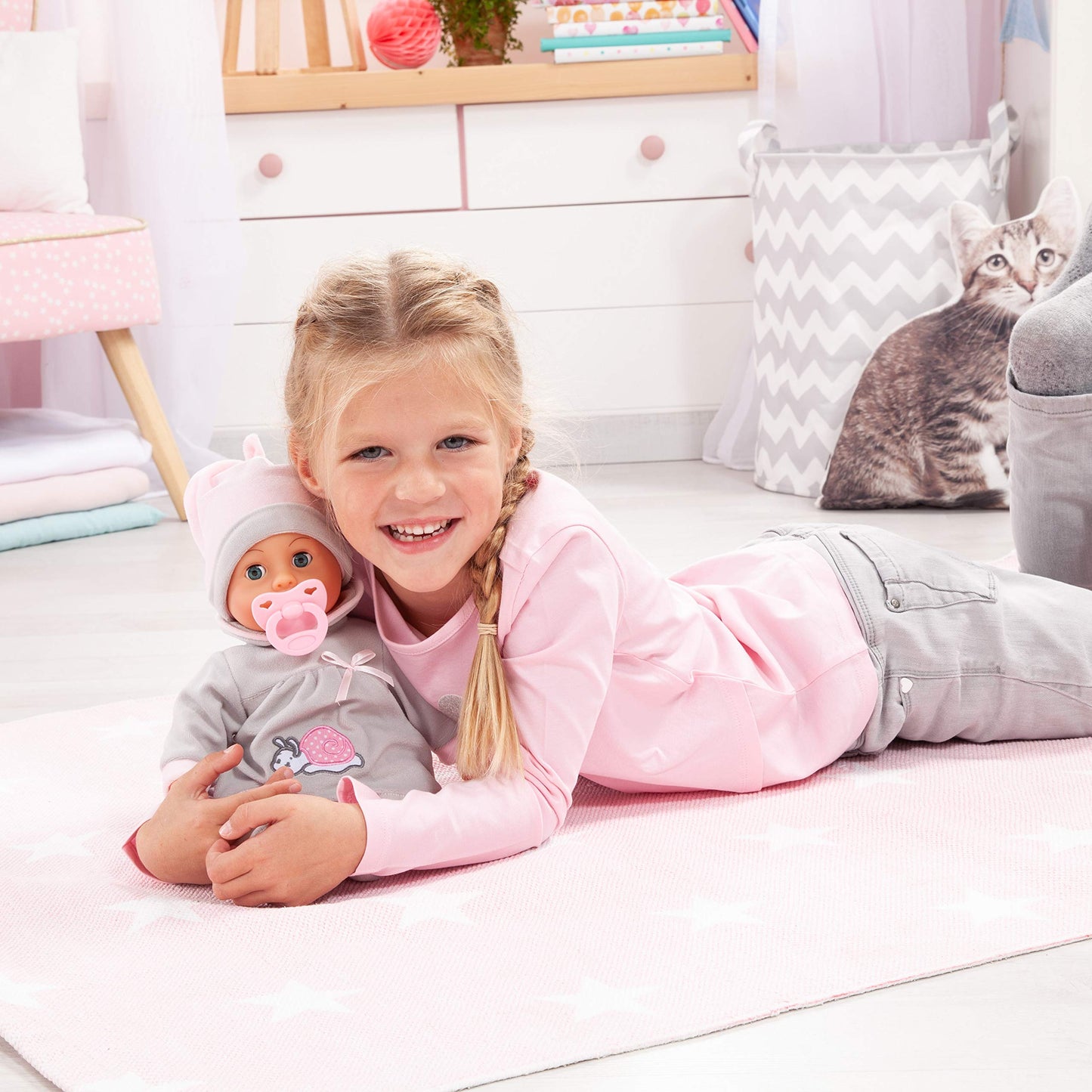 Bayer Design First Words 15'' Baby Doll In Grey