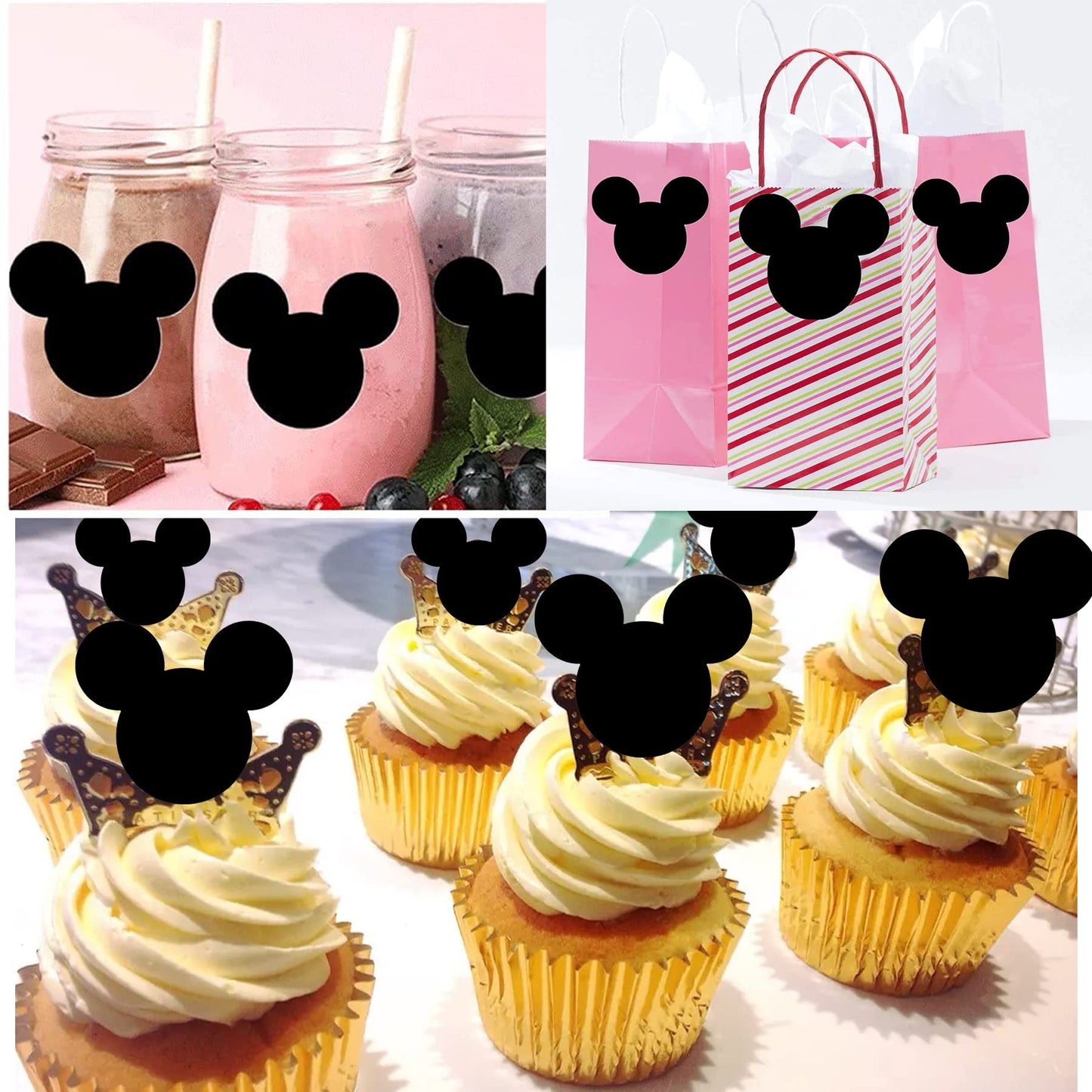 Mickeys Mouse Vinyl Chalk Chalkboard Stickers Minnies Mouse Head Stickers 2.97 x 2.5 Inch PVC Mickeys Stickers Mouse Head Sticke