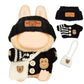 17cm Doll Clothes - Kawaii Chic Style Set for 17cm Dolls  Cute Doll Outfit with Accessories -Button Up Stripe Black Sweater + Black Hat + White Bag (Clothes Only)