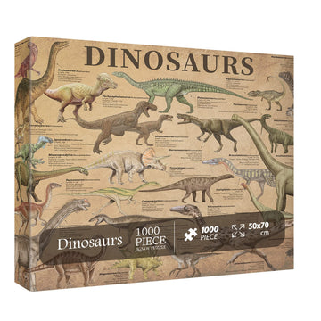 Dinosaur Puzzle 1000 Pieces for mature-themed  Vintage Jigsaw Puzzles Includes Major Dinosaur Groups  Animal Puzzle as Souvenir