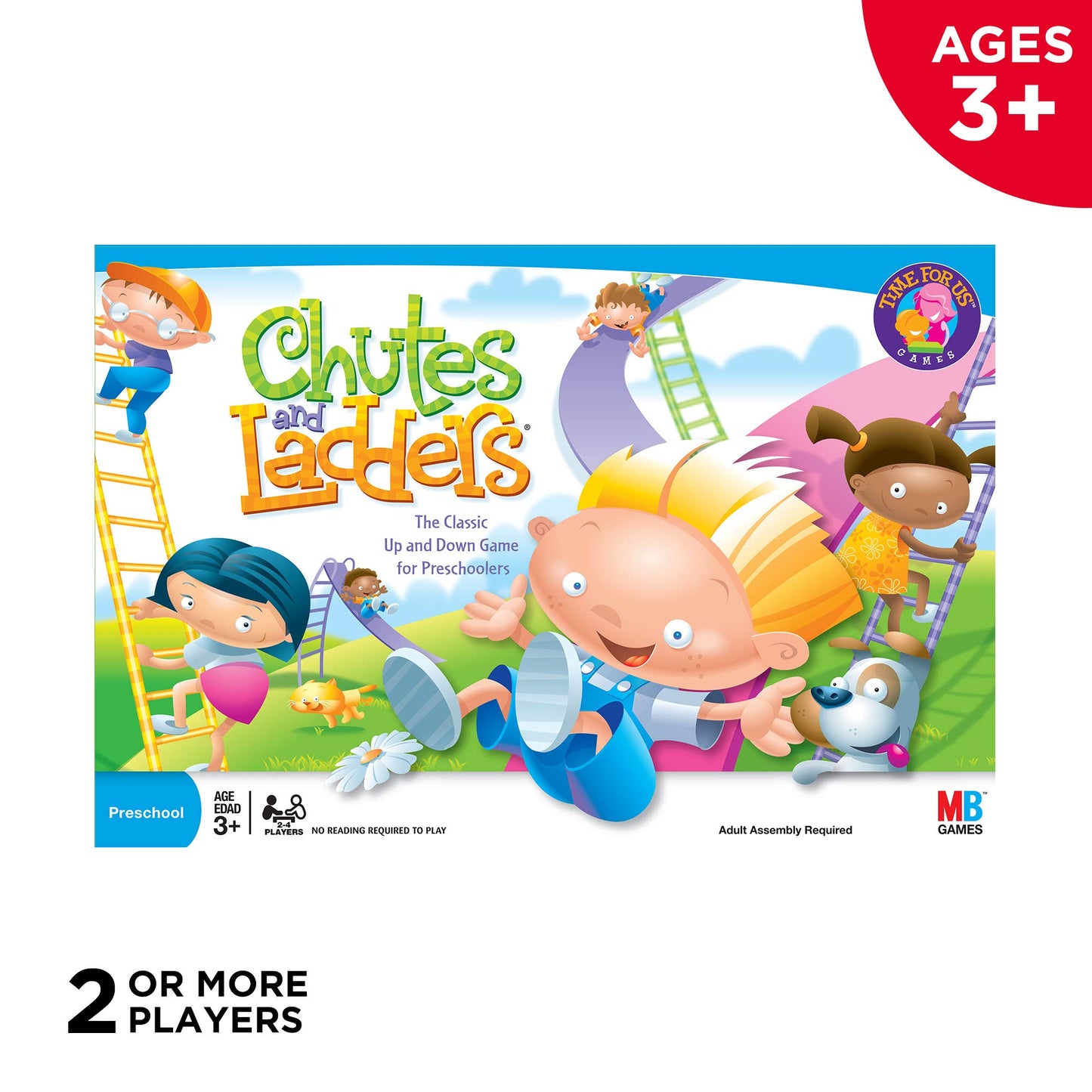 Hasbro Gaming Chutes and Ladders Board Game for 2-4 Players, Ages 3+, Multicolor, Plastic, Model 4555 S5