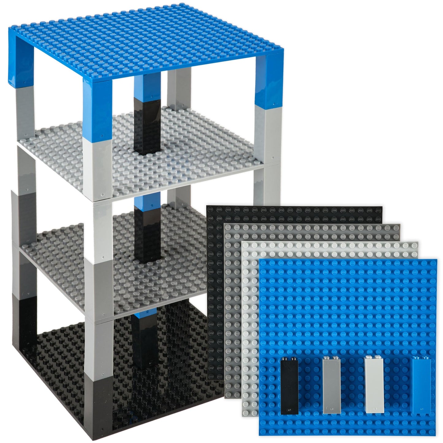 Strictly Briks Compatible With Lego Classic Stackable Baseplates, Building Bricks For Towers, Shelves, And More, Space Themed Co