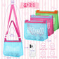 3Pcs Kids Letter Beach Shell Bag, Seashell Mesh Zipper Beach Pouch, Shell Collecting Bag for Holding Shells with Adjustable Stra