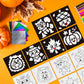 Cinrobiye 24 Set Thankgiving Fall Foil Art Craft Kits DIY Leaves Animals Painting Kits Art Paper Coloring Activity for Autumn Cl