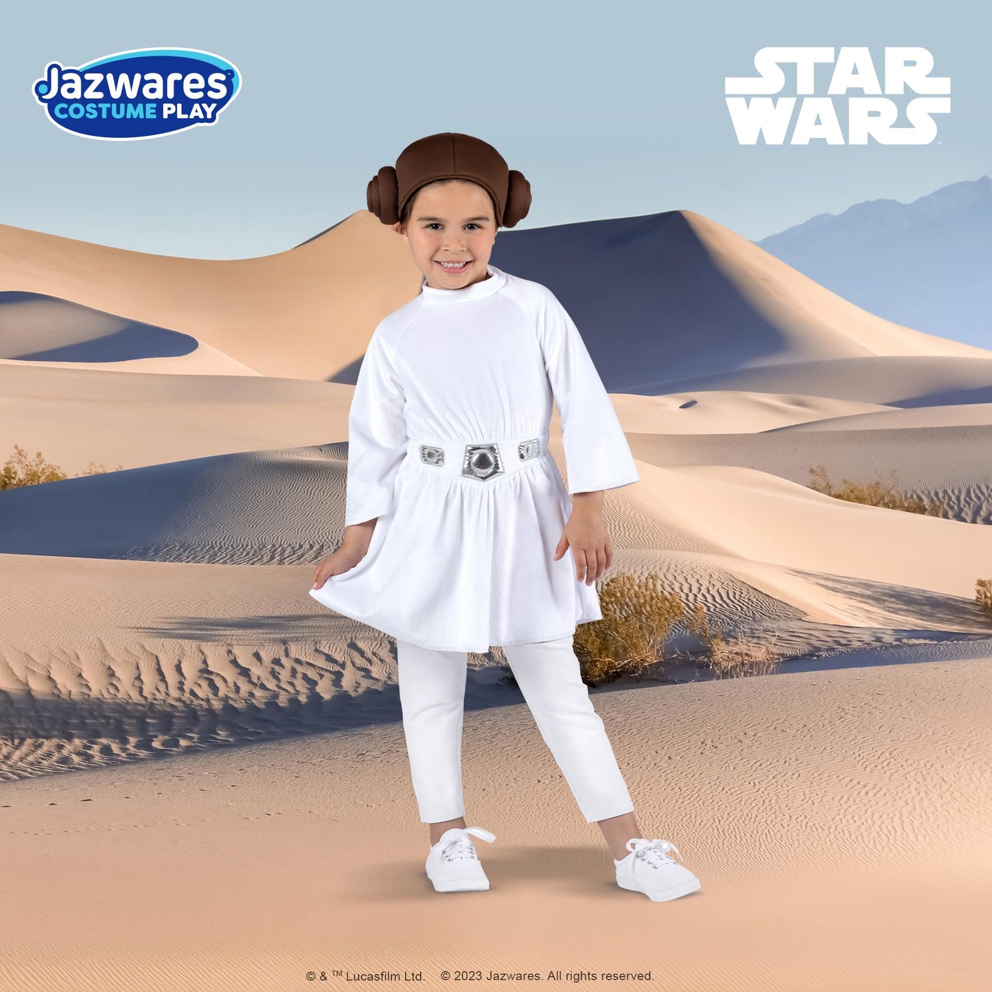 Star Wars Princess Leia Official Toddler Halloween Costume - Fabric Dress And Belt With Fabric Headpiece