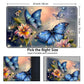 for MTG Card Playmat with Zone Game Play Mat for MTG TCG 24 x 14 inches Non-Slip Play Mat for Commander Board RPG CCG Game TCG Other Card Games/Mouse Pad-Blue Butterfly