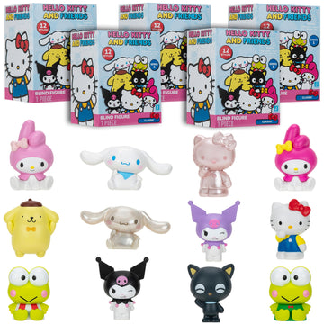 Hello Kitty And Friends Mystery Blind Box, 5-Pack - Series 1 - Collectible Sanrio Mini 2' Figure Mystery Toy - Styles Vary - Easter Basket Stuffer Gift For Kids, Girls, Boys - 6+