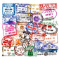 Vinyl Travel Immigration Postmark Stickers 50 Pcs Suitcase Stickers Pack Waterproof Decals For Water Bottle Laptops Ipad Cars Lu