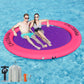 CALOBANA 8ft Floating Dock, Round Inflatable Water Hammock Heavy Duty Floating Ring Island Platform for Adults Party Tanning Poo