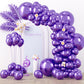 Voircoloria 130Pcs Metallic Purple Balloons Different Sizes 18'' 12'' 10'' 5'' Chrome Purple Latex Balloon Garland Arch Kit For