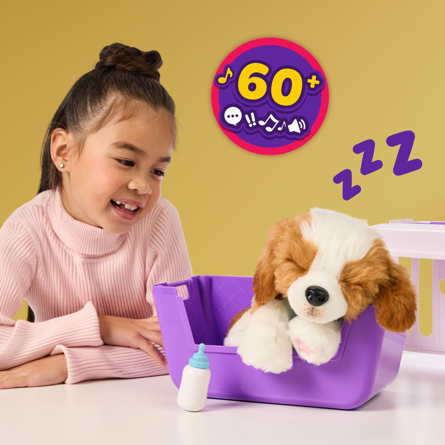 Little Live Pets My Really Real Puppy - Patches The Beagle | Interactive Toy With 60+ Sounds, Soft Fur, Blinking Eyes, Feeding Sounds, 2-In-1 Carrier Bed, Secret Birthmark & Adoption Certificate