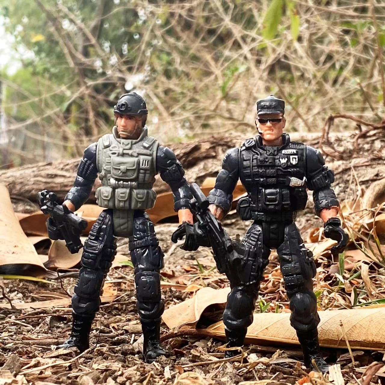 Baimiby Army Men Action Figures  US Army Men and SWAT Team Toy Soldiers Action Figures 6 Pcs Special Force Action Figure with  Military Soldier Playset Army Toy Set for Boys 3+