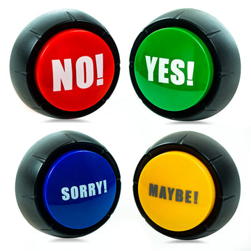 Granatan Buzzers Set of 4, Yes No & Maybe Sound Buttons, Small, ABS, Red/Yellow/Green/Blue, Model 7253301822