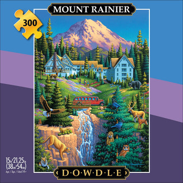 Buffalo Games 300 Piece Jigsaw Puzzle - Mount Rainier - Multicolor - Challenging Paper Puzzle for Adults, Finished Size 21.25 x 15.00