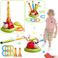 Powza 3 In 1 Musical Jump, Toss Ring Game Toy And Stomping Launch Rocket Launcher For Kids Outdoor Toys With Remote Control, Ind