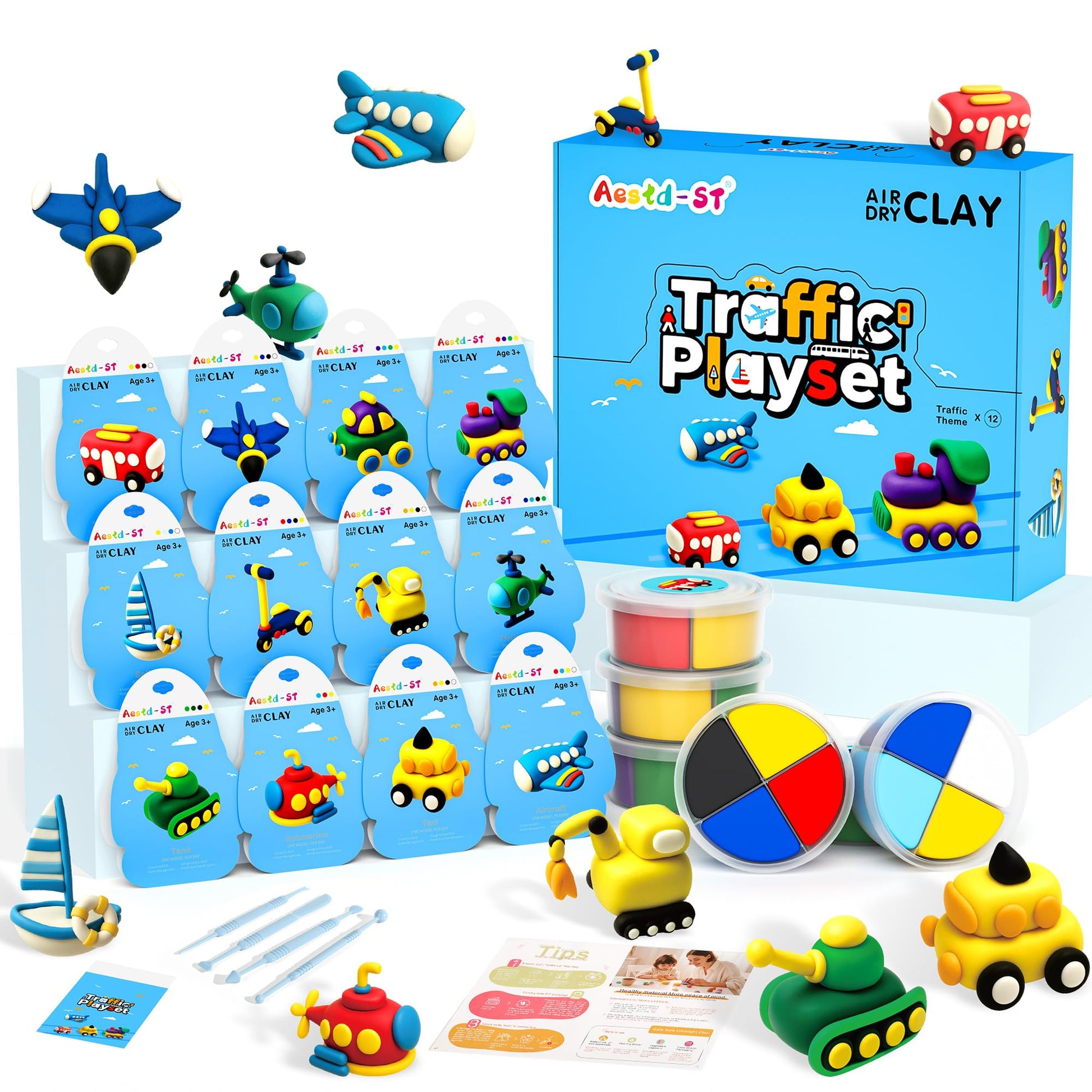 Air Dry Clay Kit  Traffic Theme