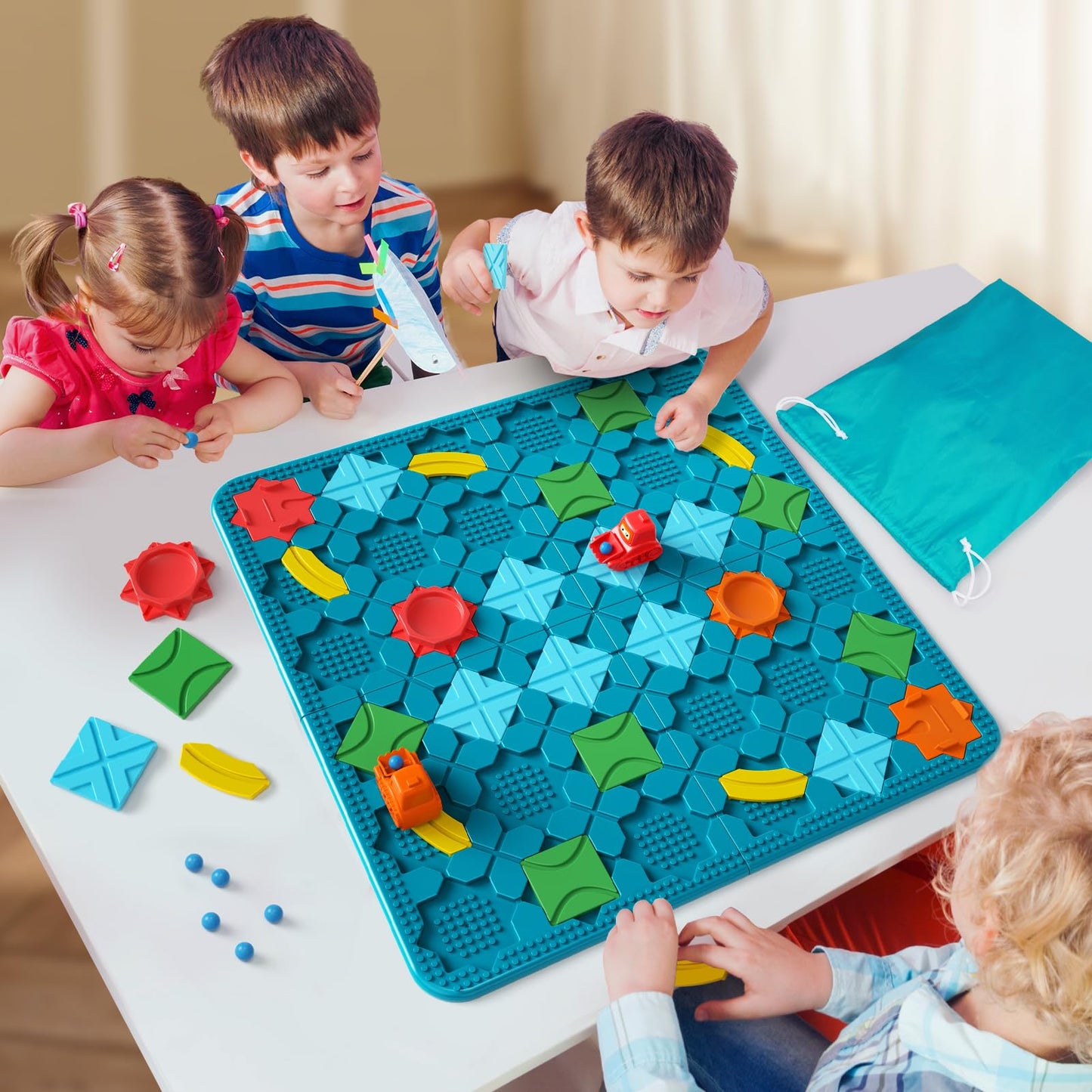 Kids Toys Stem Board Games - Large Size Logical Road Builder Educational Brain Teasers Puzzles Toys, Preschool Learning Montessori Big Board Maze Birthday Gifts Kids Boys Girls Age 4-8 Year Old