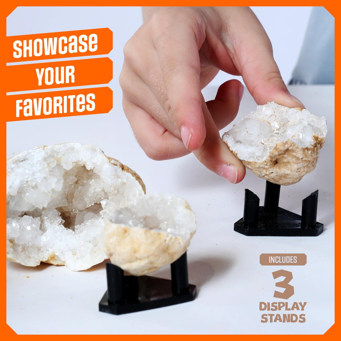Break Your Own Geodes - Hollow White Moroccan 1' - 2.5' Large, Medium, Small Geode For Kids - Science Kits For Kid Ages 8-12, 8-10, 12-14 Age - Discovery Toys Gifts