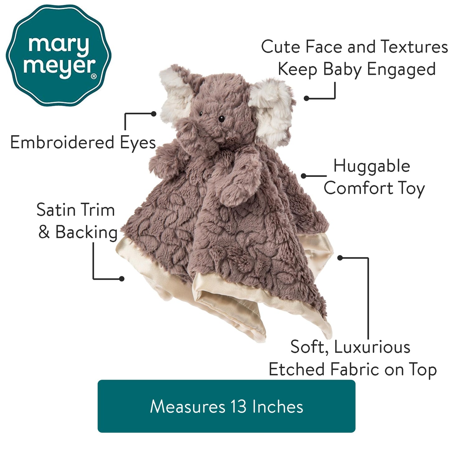 Mary Meyer Putty Nursery Character Blanket, Elephant