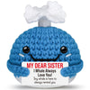 Crochet Whale Sister Christmas Birthday Gifts,Soul Sister Gifts for Women,Long Distance Valentines Day Sisters Present for Big L