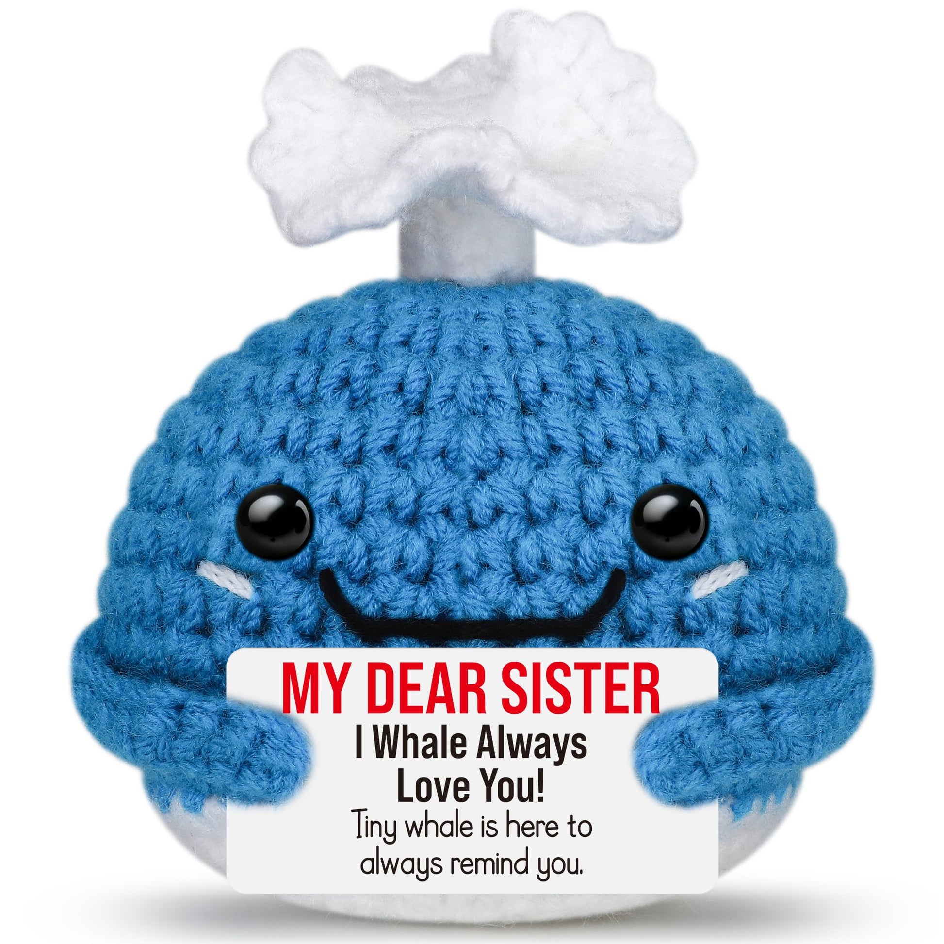 Crochet Whale Sister Christmas Birthday Gifts,Soul Sister Gifts for Women,Long Distance Valentines Day Sisters Present for Big L
