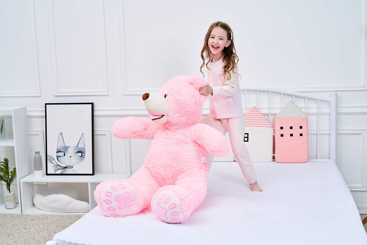 IKASA Giant Teddy Bear Plush Toy, 39 inches, Pink, Polyester, Model 6636523