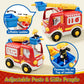 Lehoo Castle Remote Control Car for Toddlers, Fire Trucks for Toddlers 3-5, Remote Control Police Car Toy with Sounds & Lights,