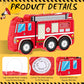 Aoriher Fire Truck Piñata - 16.14" x 8.9" x 3.15", Cardboard, Includes Blindfold, Bat & Confetti, Perfect for Kids