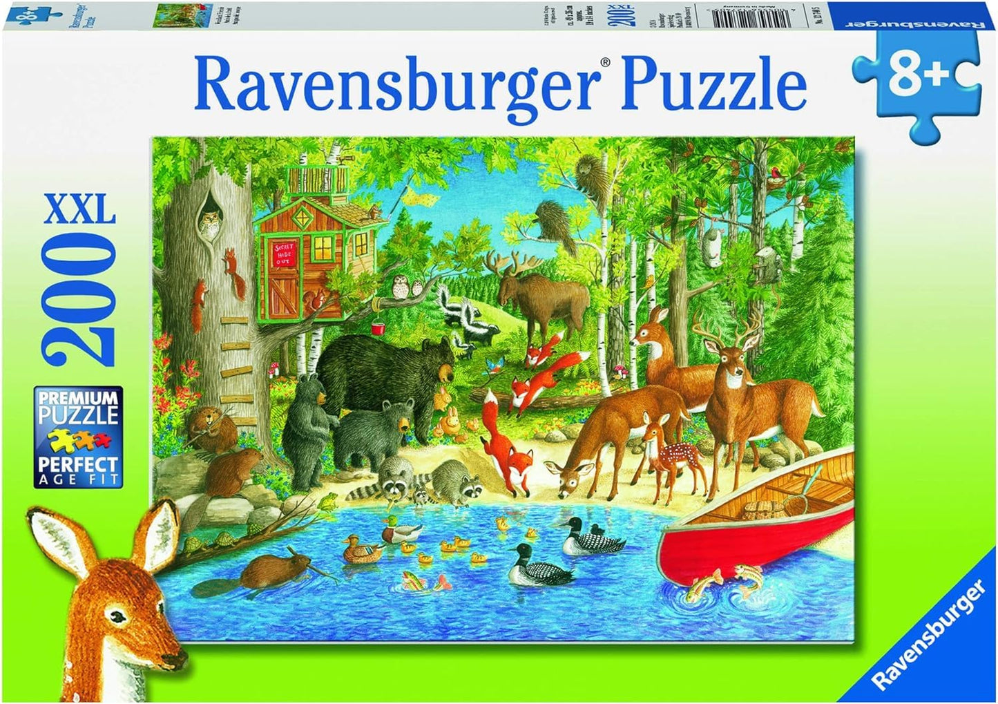 Ravensburger Woodland Friends 200 Piece Jigsaw Puzzle - Unique Piece Design, Enhances Concentration & Creativity, Model 12740