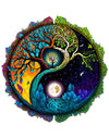 Jigfoxy Wooden Puzzles for Adults, Tree of Life Wooden Jigsaw Puzzles, Unique Zen Shape Puzzles, Christmas Thanksgiving Gifts fo