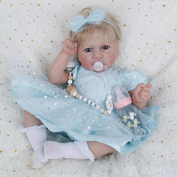 Wooroy Realistic Reborn Baby Dolls Girl - 20-Inch Lifelike Baby Doll With Blonde Hair And Soft Cloth Body Cute Real Life Newborn Baby Dolls Birthday Gift For Kids Age 3+