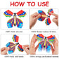Sumind 5 Pcs Butterfly Wind Up Magic Flying Butterfly Cards Surprise Insert Fly Toys Rubber Band Butterflies Toys For Explosion Box Colorful Bookmark Gifts