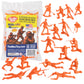 Tim Mee Plastic Army Men - Orange Toy Soldier Figures - 48pc Medium Set - Made in USA