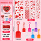YUJUN 150 Pieces Valentine's Day Plastic Shovels for Kids I DIG You Sand Shovels Valentines Cards Cellophane Treat Candy Bags fo