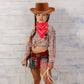 Sgbetter 4 Pack Kids Cowboy Hat With 4 Pieces Bandana Set Felt Cowboy Hat For Boys Grils Western Theme Birthday Party Costume Dr