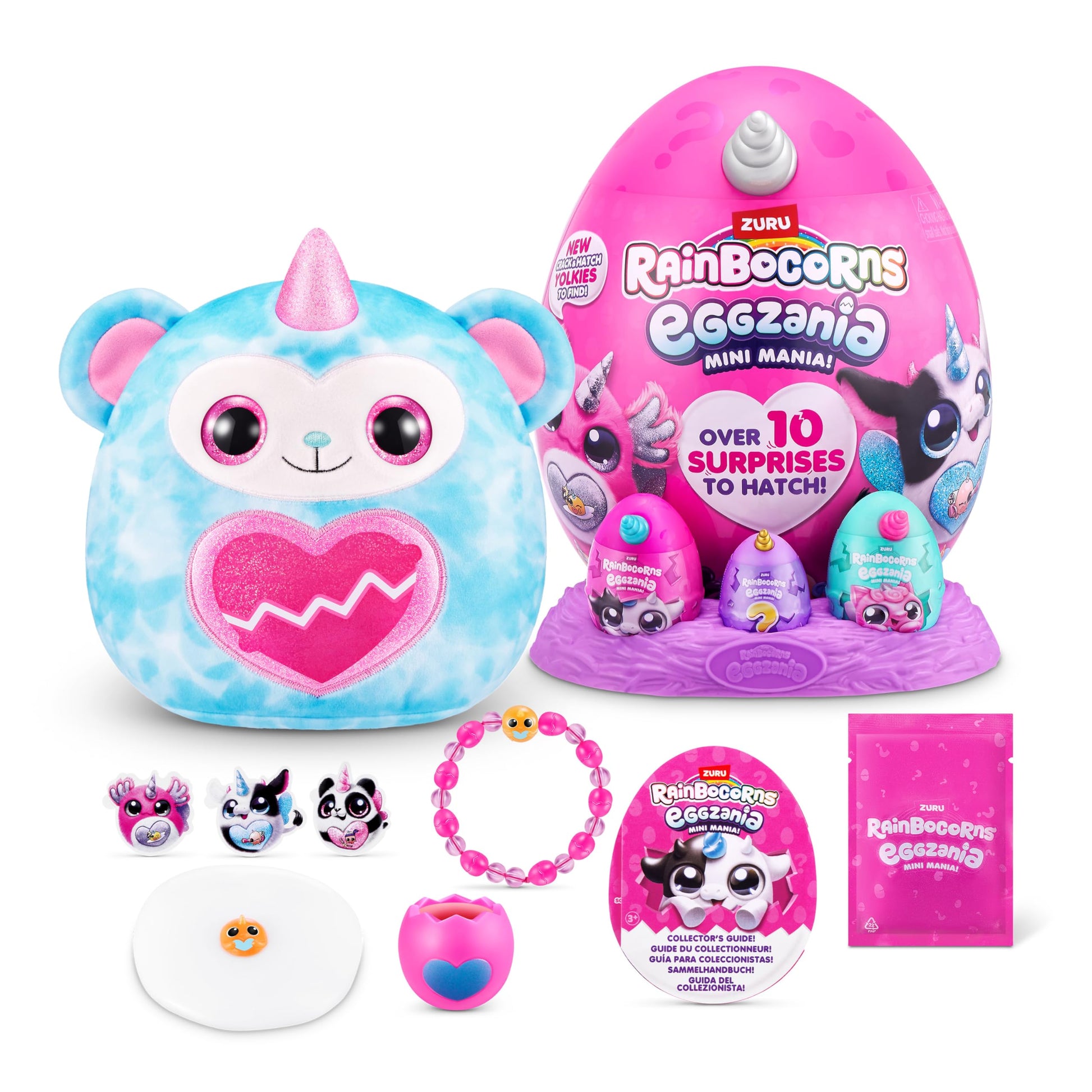 Rainbocorns Eggzania Mini Mania Monkey Plush Surprise Unboxing with Animal Soft Toy  Idea for Girls with Imaginary Play by ZURU
