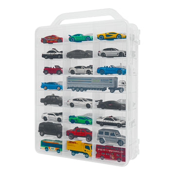 Yyds 48-Car Storage Case With Handle,Double Sided Storage Case For Toy Cars, Matchbox Cars,1:64 Scale Toy Model Cars,Toy Car Sto