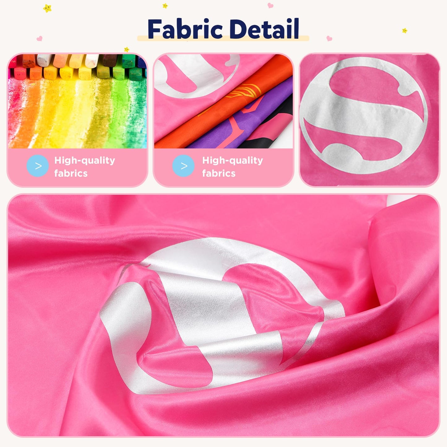 Riorand Superhero Capes And Mask For Kids,Superhero Costume Boys Grils Christmas Halloween Cosplay For 3-10 Years Old 2Pcs (Pink+Black)