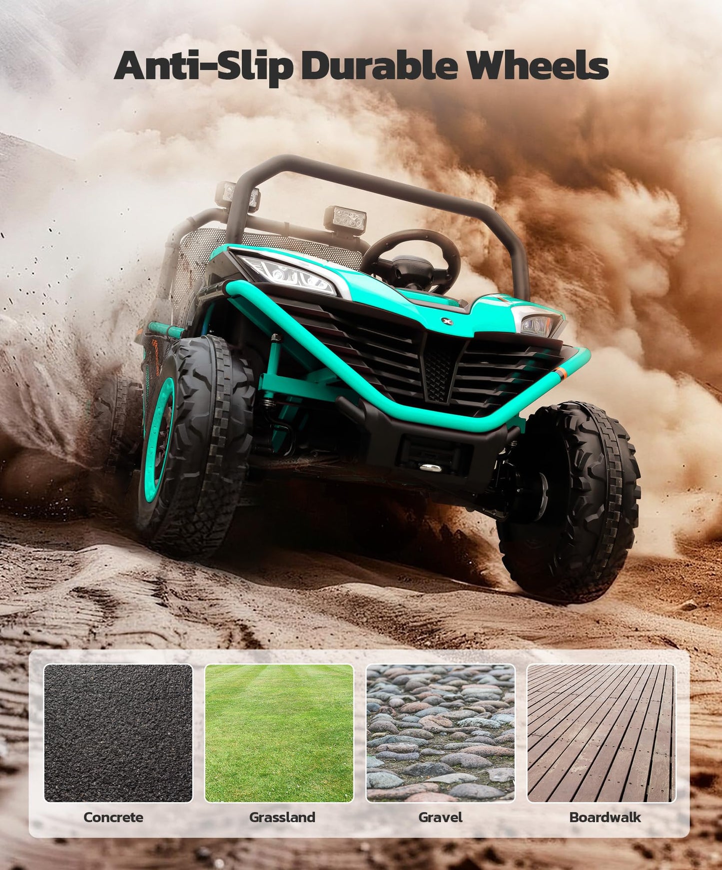 ELEMARA 24V 2 Seater Ride on Car for Kids,10AH 4WD Powered Ride on Toy for Big Kids,4.5MPH Large Side by Side Electric Vehicle w