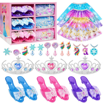 Princess Dress Up For Girls, Dress Up Clothes For Girl With Princess Shoes, Toddler Girls Boutique, Pretend Play Gifts For Littl