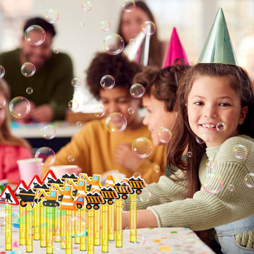 30 Pcs Bubbles Party Favors Mini Bubble Wands Tube Bulk Theme Maker Goodie Bags Stuffer Prizes Birthday Gift For Solution(Constr