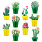 Whaline 10Pcs Cactus Honeycomb Centerpiece Potted Succulent Paper Table Topper Rustic Bloom Theme Summer Party Table Decoration For Birthday Hawaiian Luau Baby Shower Photography